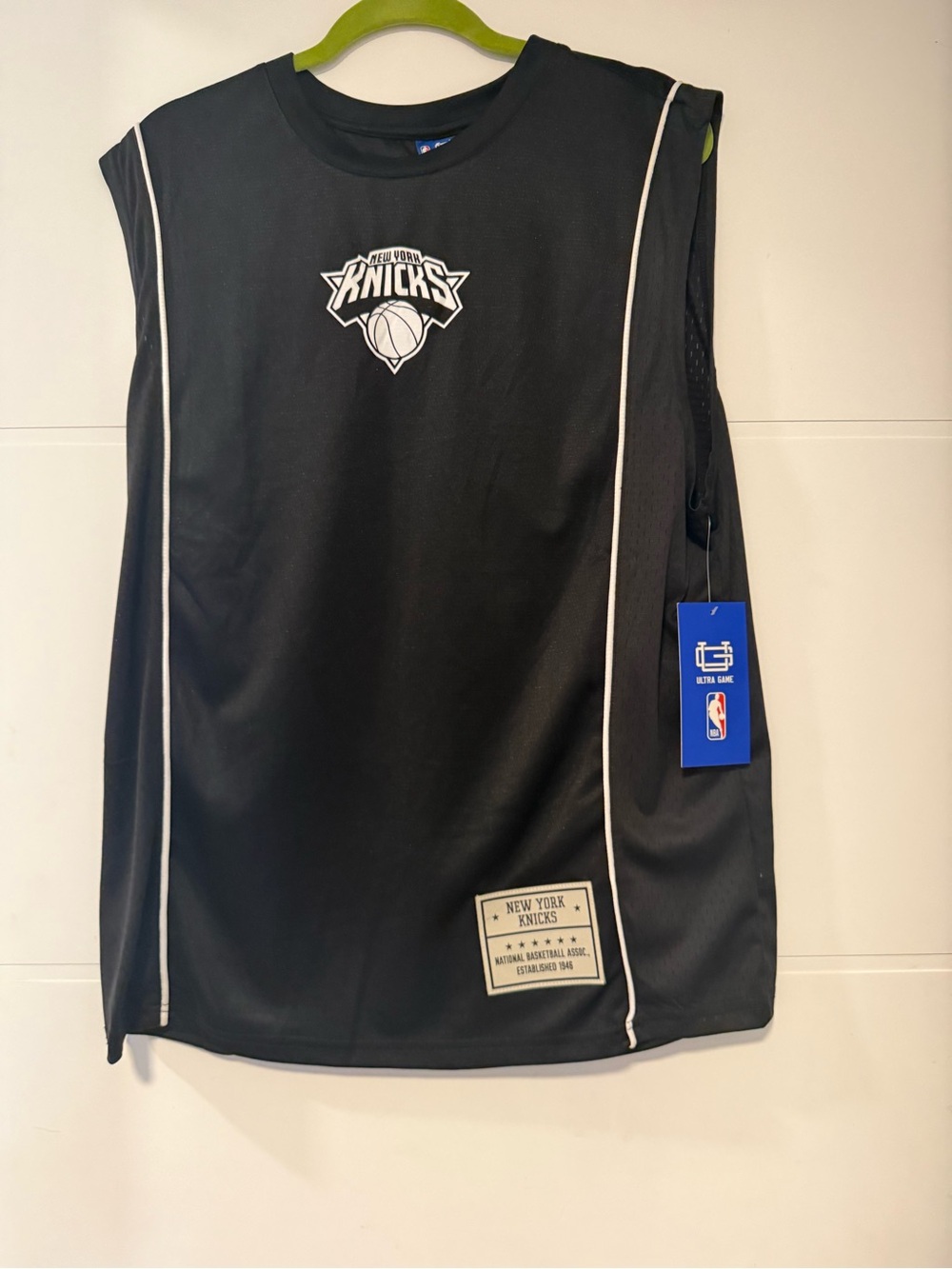 NBA New York Knicks Black Tank Top with White Trim